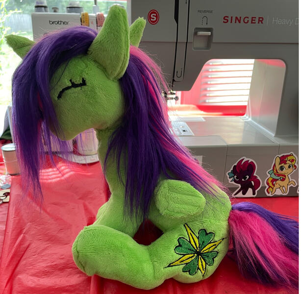 My sitting plush example showing unicorn and Pegasus options can do minky or fur manes/tails and larger sizes